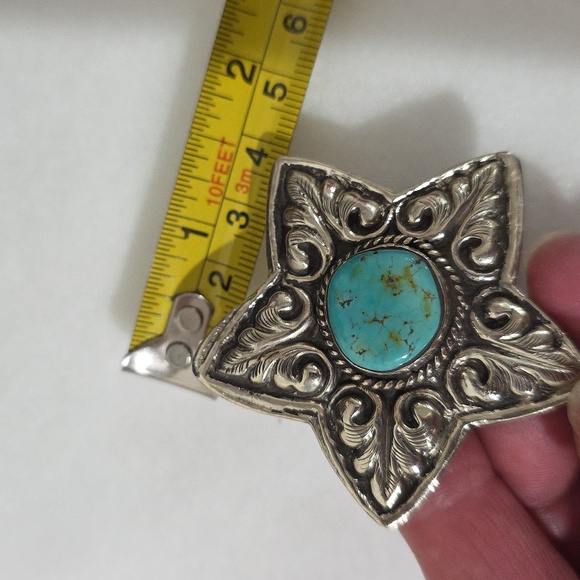 Huge 🌟 Star Turquoise Handcrafted Tibetan Ring - Picture 5 of 6